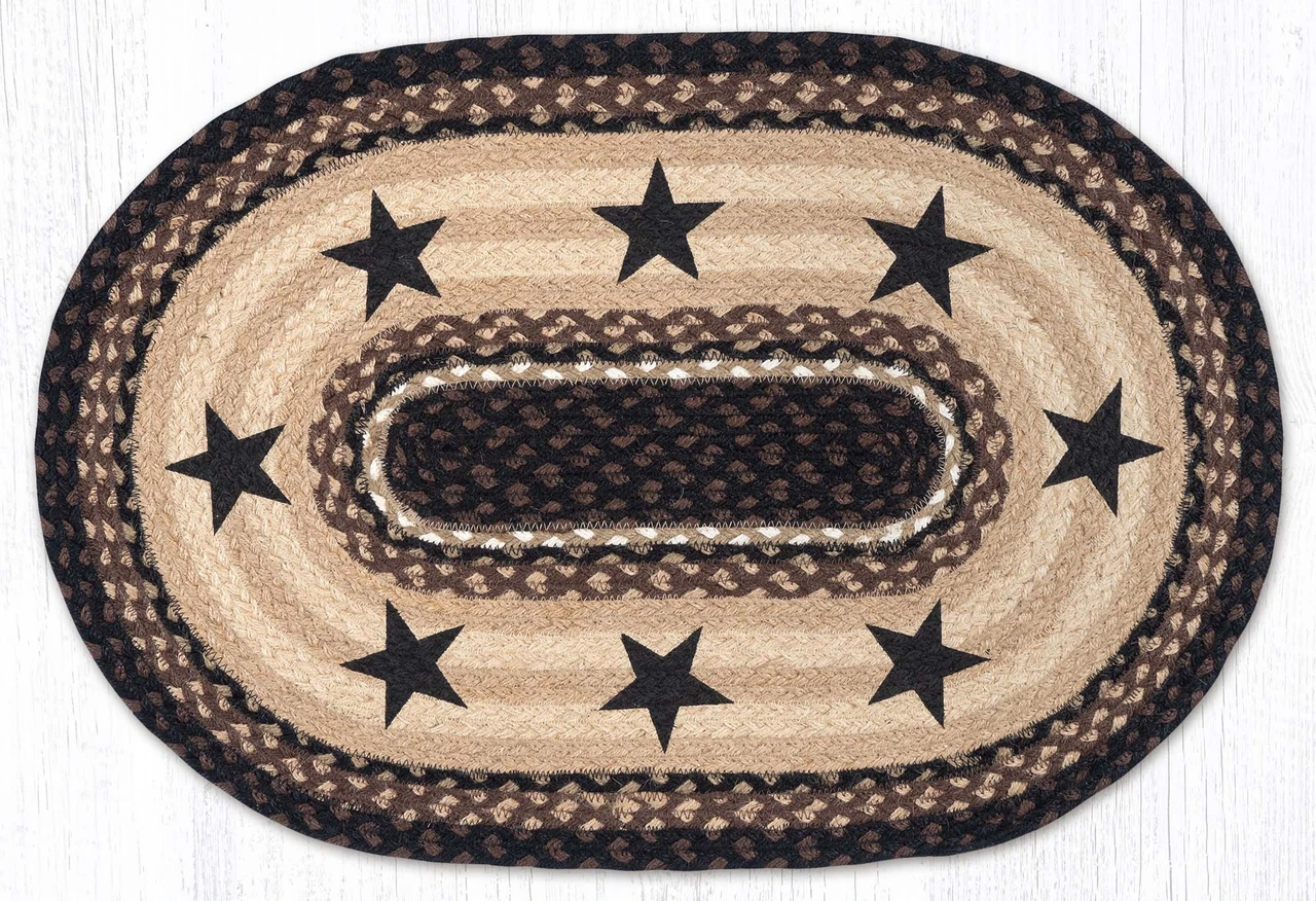 20"x30" - 5'x8' Black Stars Rug OP-313