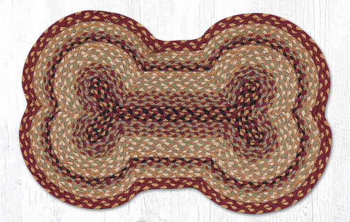 Burgundy/Gray/Cream Dog Bone Rug DB-357