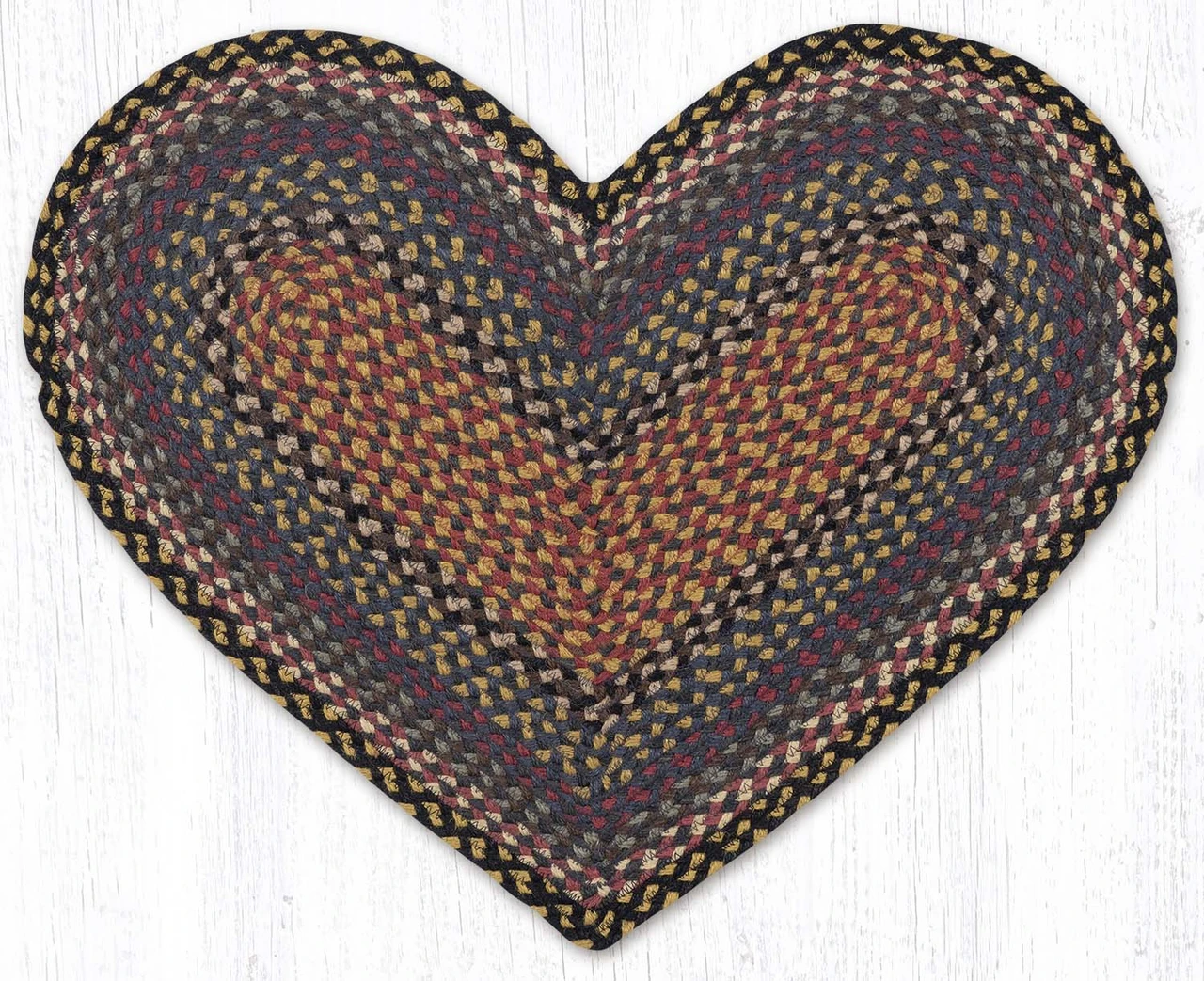 20"x30" Burgundy/Blue/Gray Heart Rug HC-043