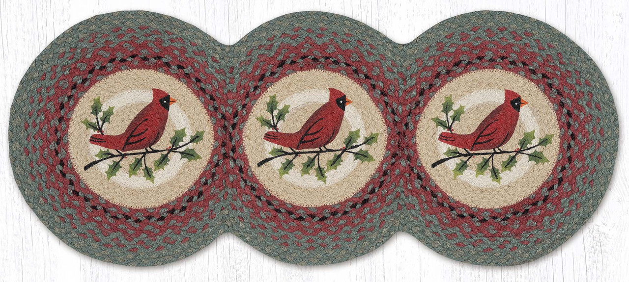 15"x36" Holly Cardinal Tri Circle Table Runner TCP-025