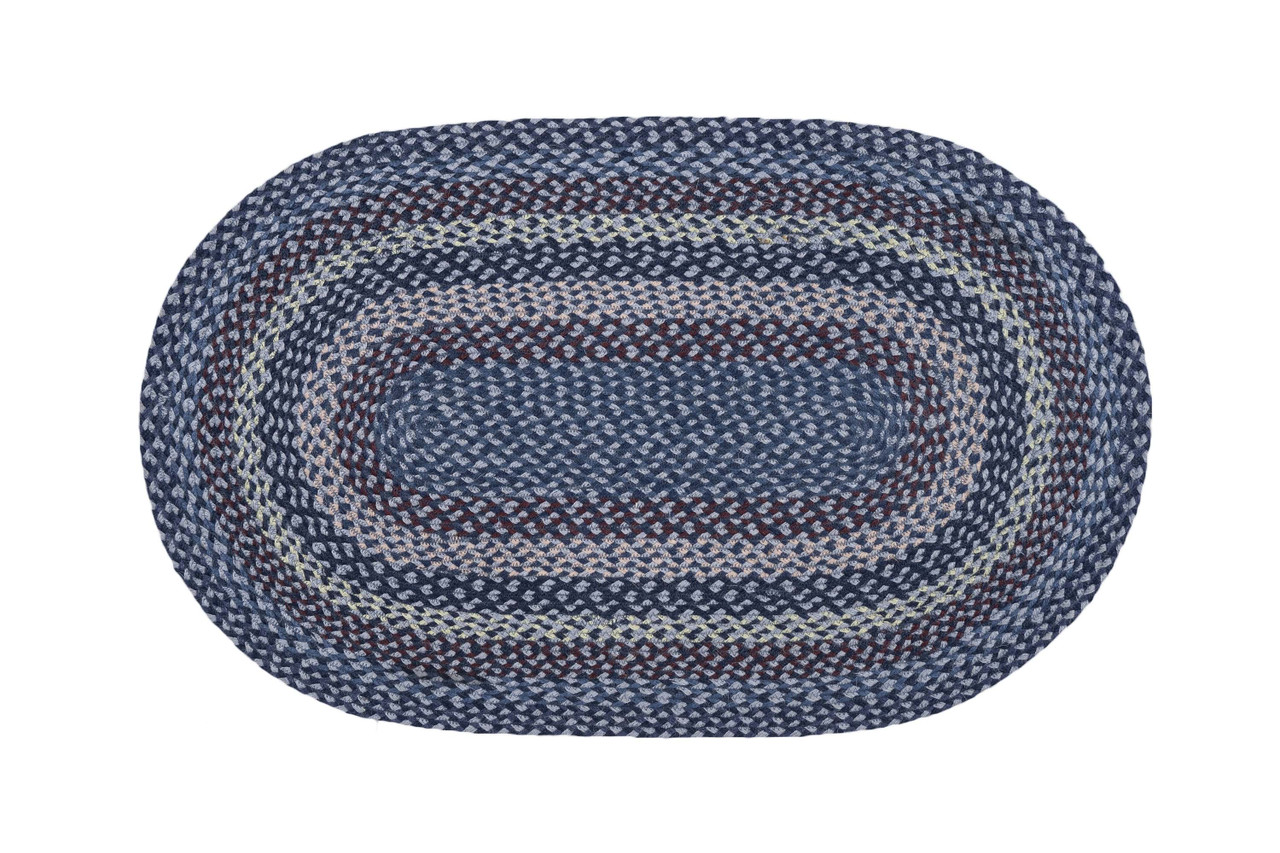 27"x45" Blue/Gray/Burgundy Oval C-913