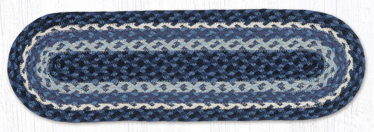 8.25"x27" Blue/Gray/Ivory Stair Tread C-443