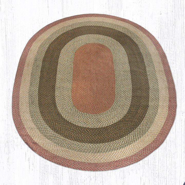 8'x11' Olive/Burgundy/Gray Oval Rug C-024