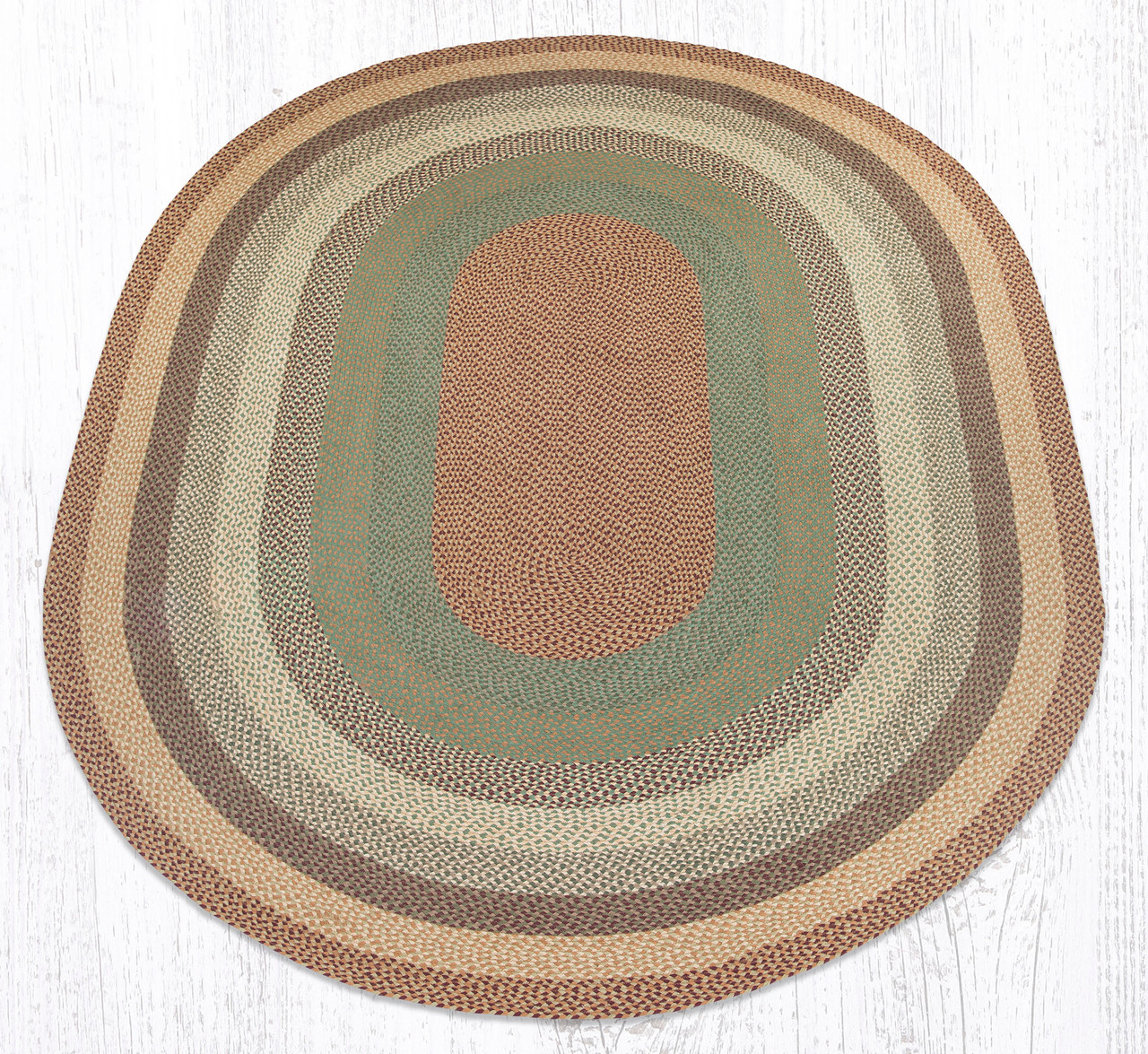 8'x11' Buttermilk/Cranberry Oval Rug C-413