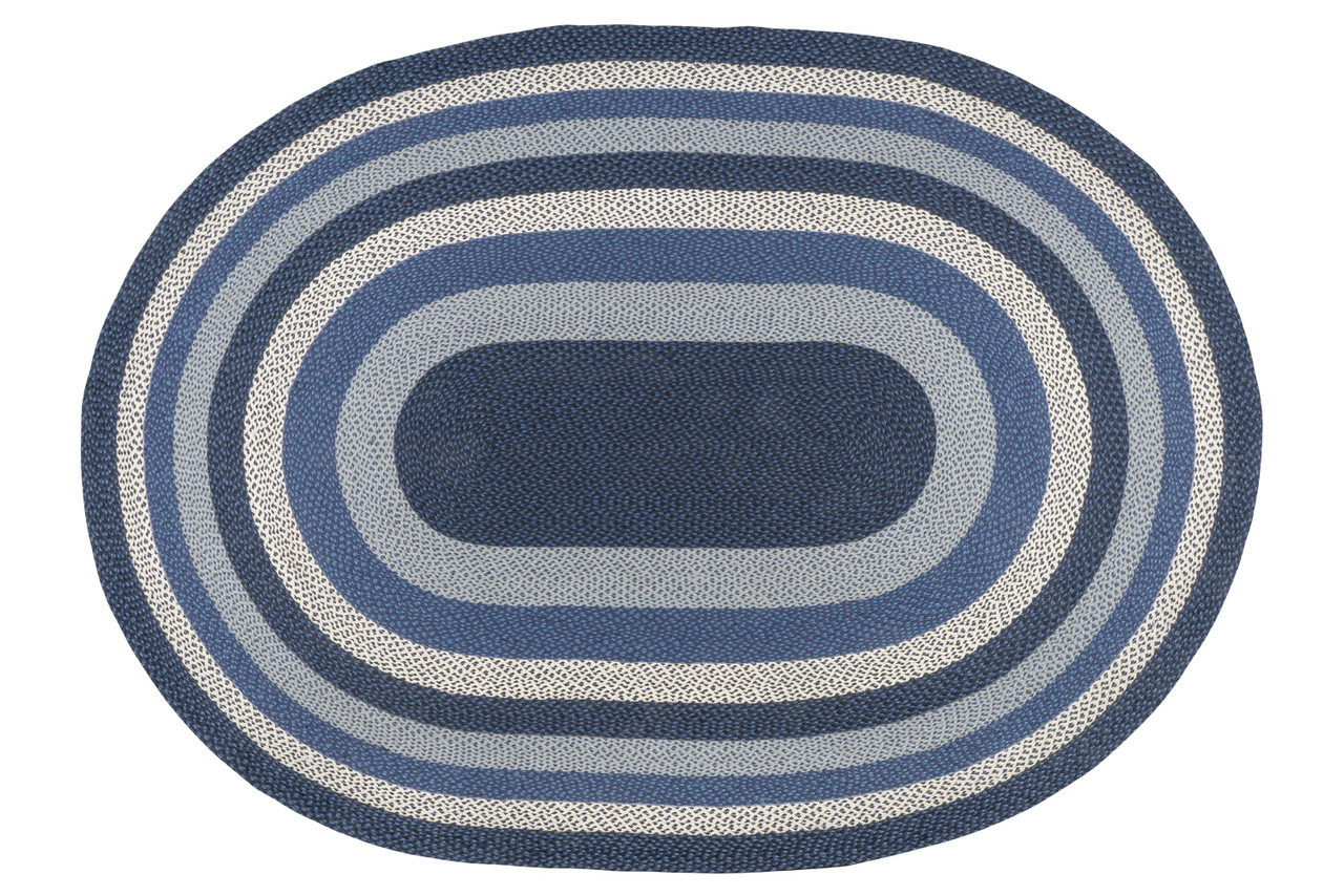 8'x11' Blue/Gray/Ivory Oval Rug C-443