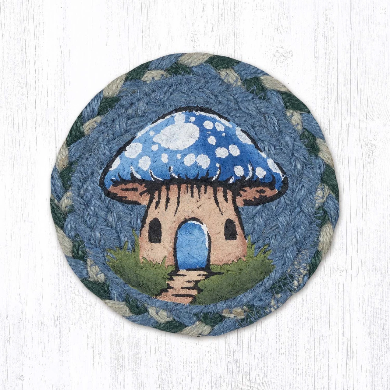 5" Blue Mushroom House Coaster IC-245