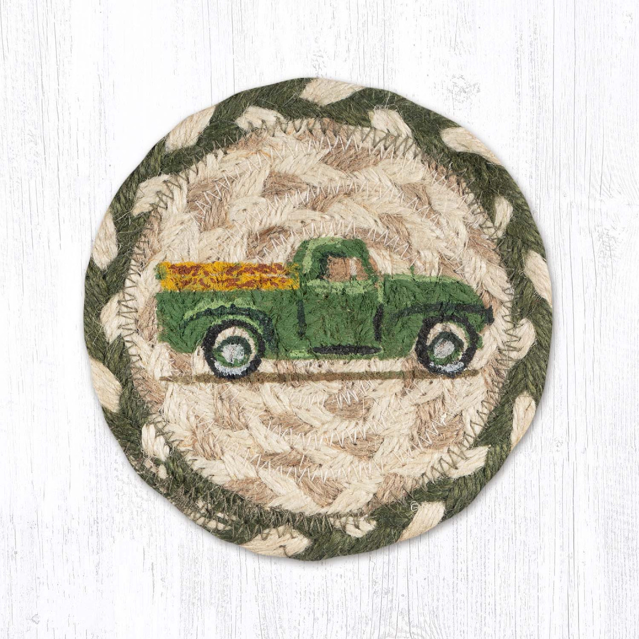 5" Vintage Green Truck Coaster IC-338