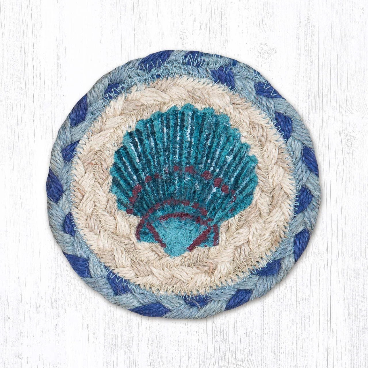 5" Blue Scallop Coaster IC-378
