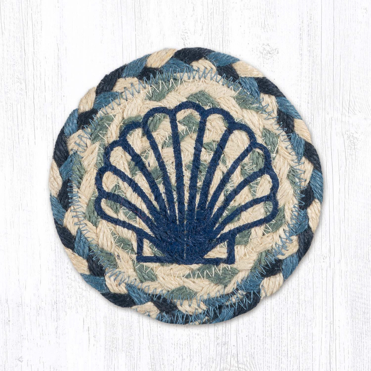 5" Blue Scallop Coaster IC-525