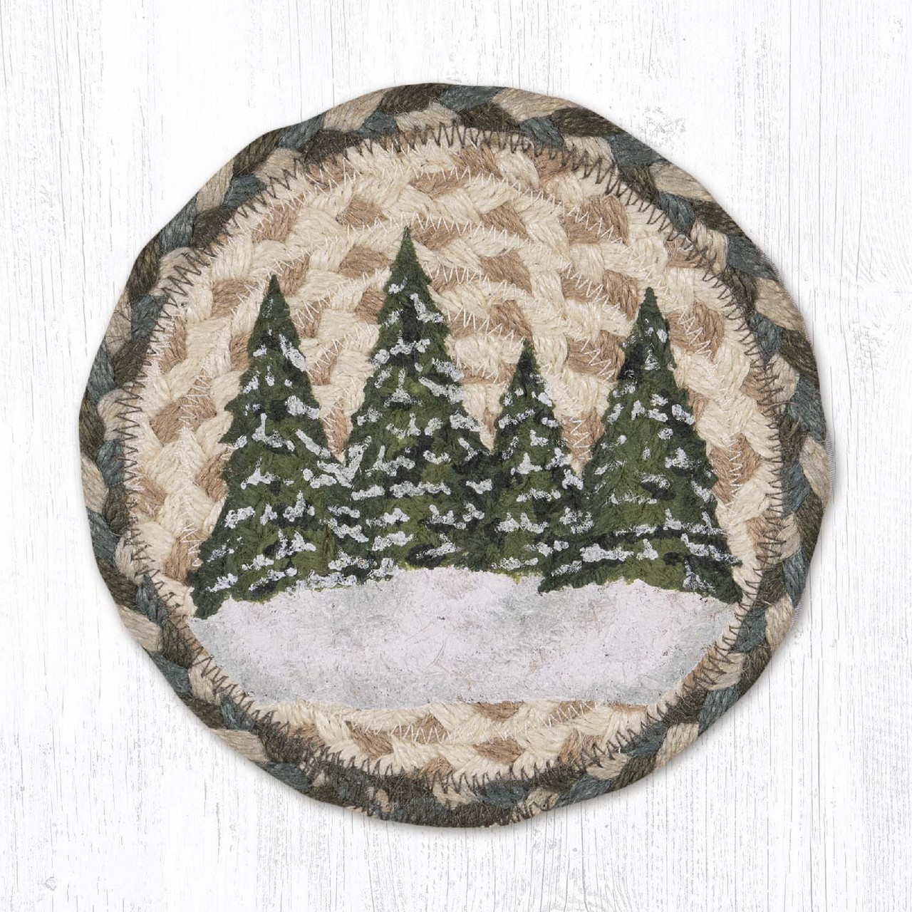 7" Holiday Village Trees Coaster LC-419