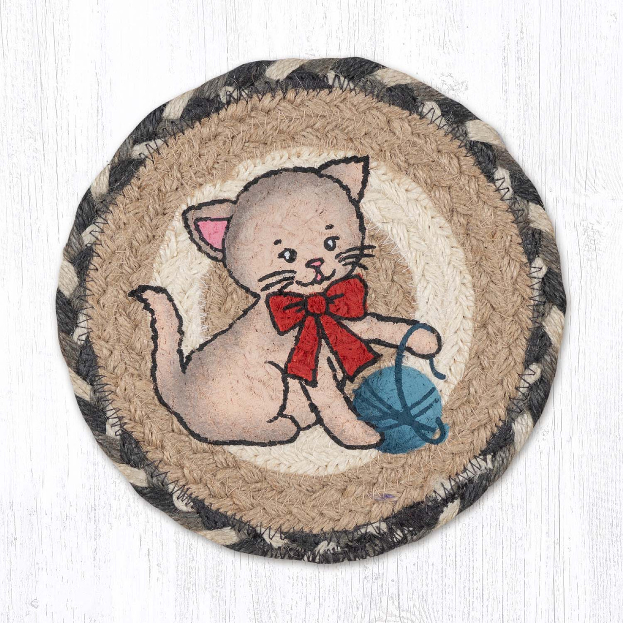 7" Kitten with Yarn Coaster LC-890