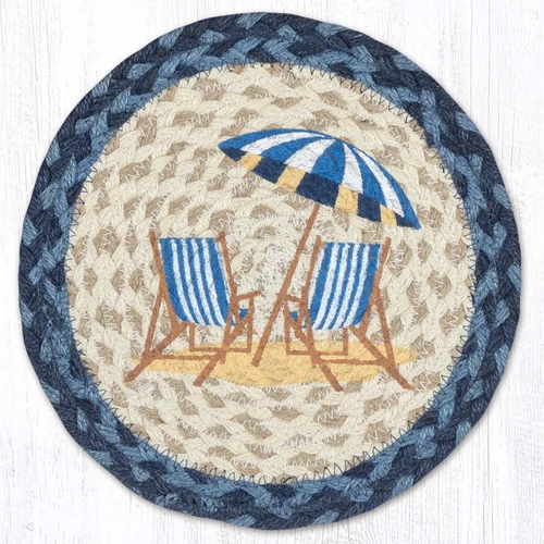 10" Navy Beach Chair Trivet MSPR-362