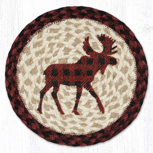 10" Red Plaid Moose Trivet MSPR-864