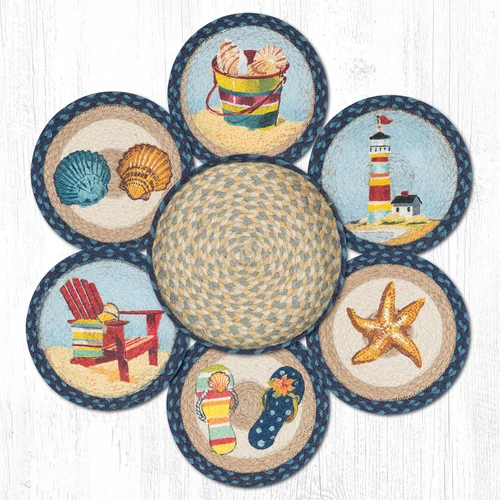 10" By The Sea Trivets in a Basket Set TNB-362