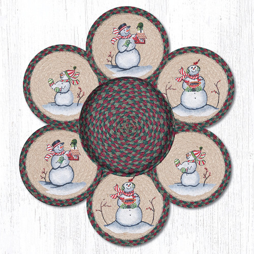 10" Snowman Trivets in a Basket Set TNB-508