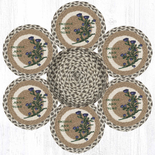 10" Thistle & Vine Trivets in a Basket Set TNB-826