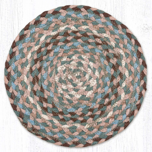10" Taupe/Ivory/Light Blue Trivet MS-911