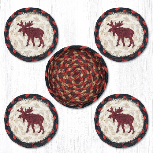 Moose Coasters in a Basket Set CNB-019