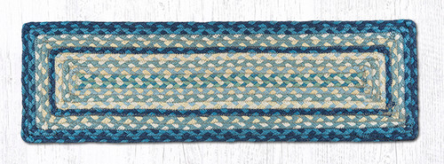 8.25"x27" Breezy Blue/Taupe/Ivory Stair Traid C-362