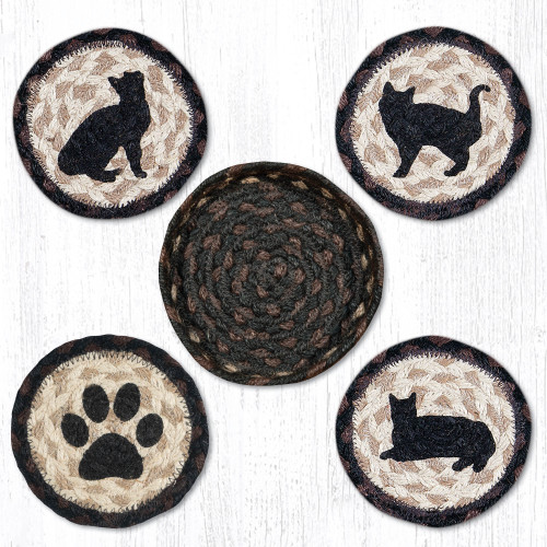 Porch Cat Coasters in a Basket Set CNB-313