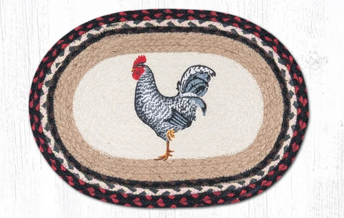 13"x19" Black & White Rooster Placemat PM-OP-602