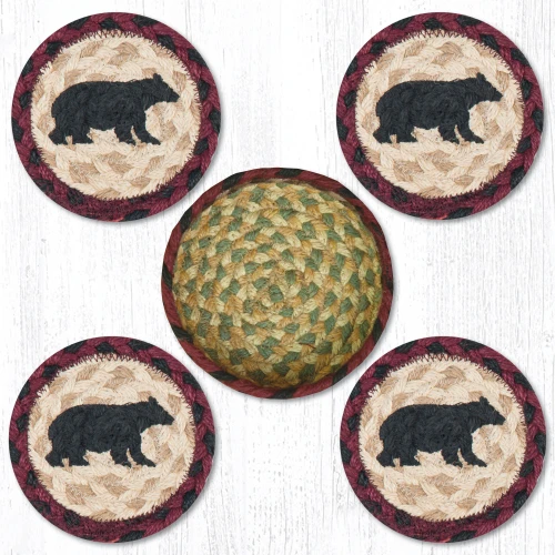 Cabin Bear Coasters in a Basket Set CNB-395