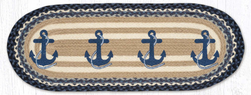 13"x36" - 13"x48" Navy Anchor Table Runner OP-443
