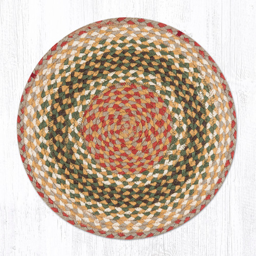 15.5" Olive/Burgundy/Gray Chair Pad CH-024