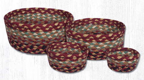 Burgundy/Gray/Cream Basket Set CB-357