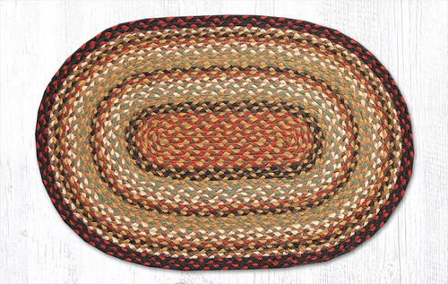 20"x30"-27"x45" Burgundy/Mustard/Ivory Oval Rug C-319