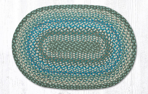 20"x30"-6'x9' Sage/Ivory/Settlers Blue Oval Rug C-419