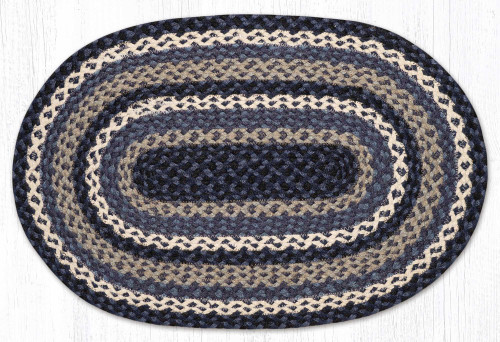 20"x30"-6'x9'  Blue/Gray/Ivory Oval Rug C-443