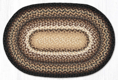 20"x30"-27"x45" Brown/Tan/Ivory Oval Rug C-895