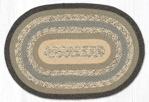 20"x30"-6'x9' Charcoal/Gray/Ivory Oval Rug C-903