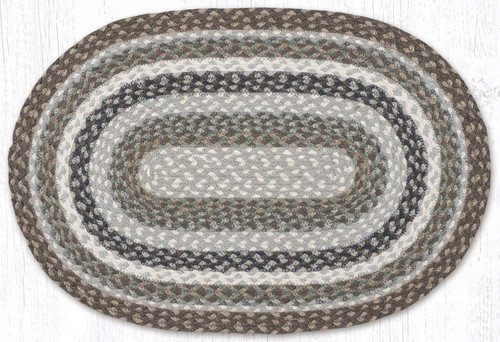 20"x30"-27"x45" Ivory/Gray Oval Rug C-931