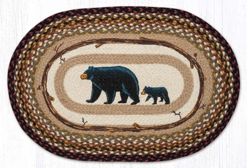 20"x30" Burgundy Mama Bear Baby Bear Rug OP-319