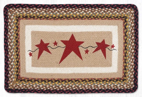 20"x30" Primitive Stars Burgundy Rug PP-019