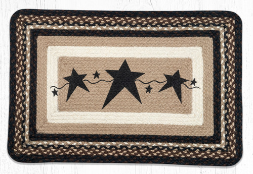 20"x30" Primitive Stars Black Rug PP-313