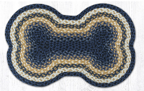 Light & Dark Blue/Mustard Dog Bone Rug DB-079