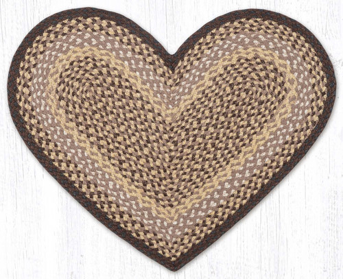 20"x30" Chocolate/Natural Heart Rug HC-017