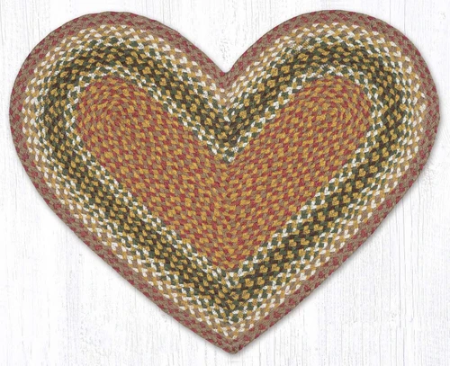 20"x30" Olive/Burgundy/Gray Heart Rug HC-024