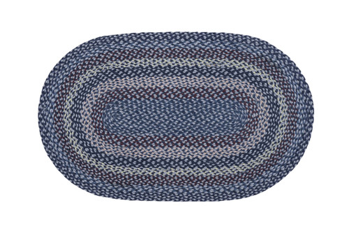 27"x45" Blue/Gray/Burgundy Oval C-913