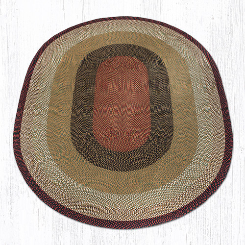 8'x11' Burgundy/Mustard Oval Rug C-019