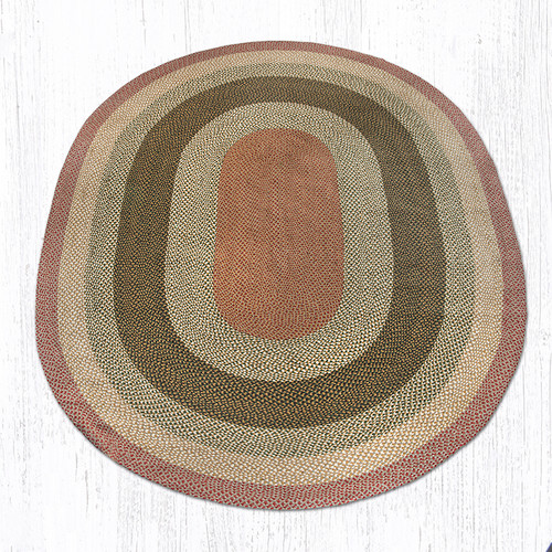 8'x11' Olive/Burgundy/Gray Oval Rug C-024