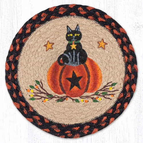 10" Black Cat Pumpkin Trivet MSPR-222