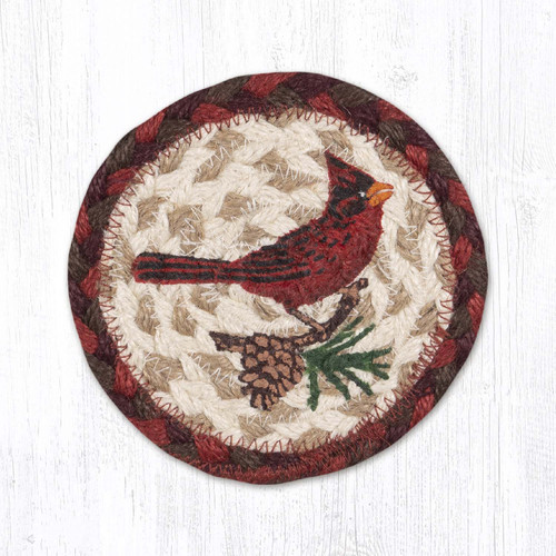 5" Cardinal Pinecone Coaster IC-417