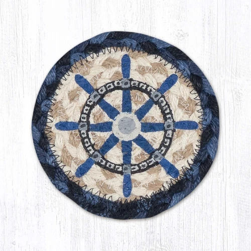 5" Nautical White Ship Wheel Coaster IC-443