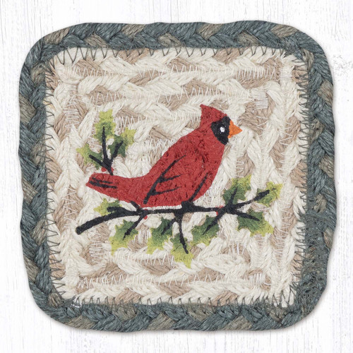 4.5" Holly Cardinal Coaster PP-025