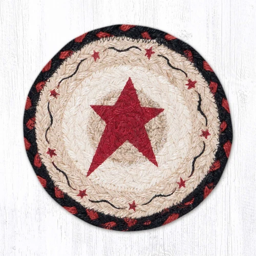 7" Primitive Star Burgundy Coaster LC-019