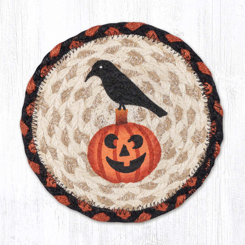 7" Crow on Jack-O-Lantern Coaster LC-590